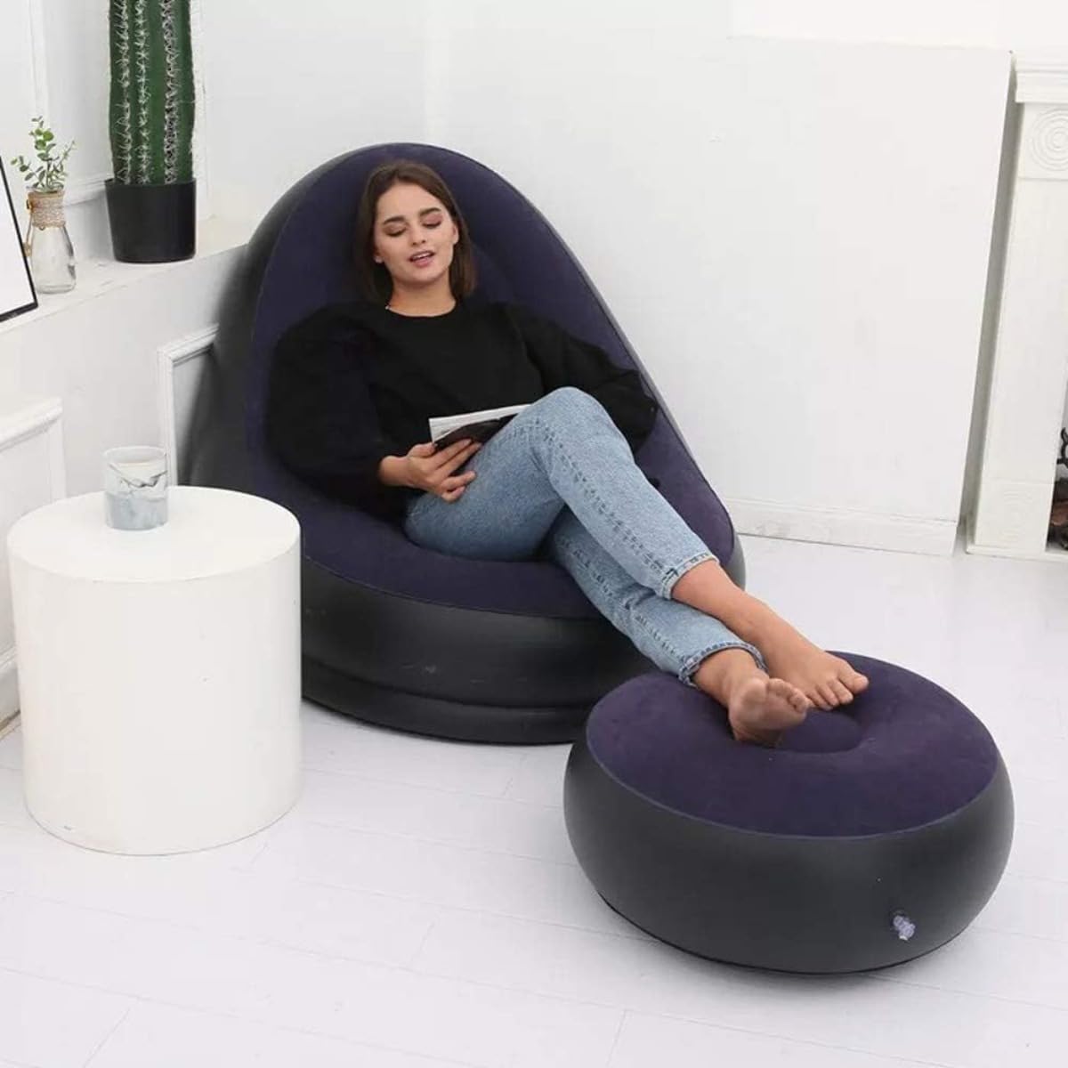 Amazon｜Cutdred エアーソファー エアーベッド 空気ベッド オットマン